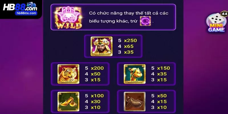 Các biểu tượng cùng tỷ lệ thưởng của game nổ hũ Ba Tư